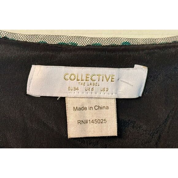 Collective The Label Ombre Sequin Long Sleeve Fuchsia & Teal Mini Dress Women's - Picture 7 of 12